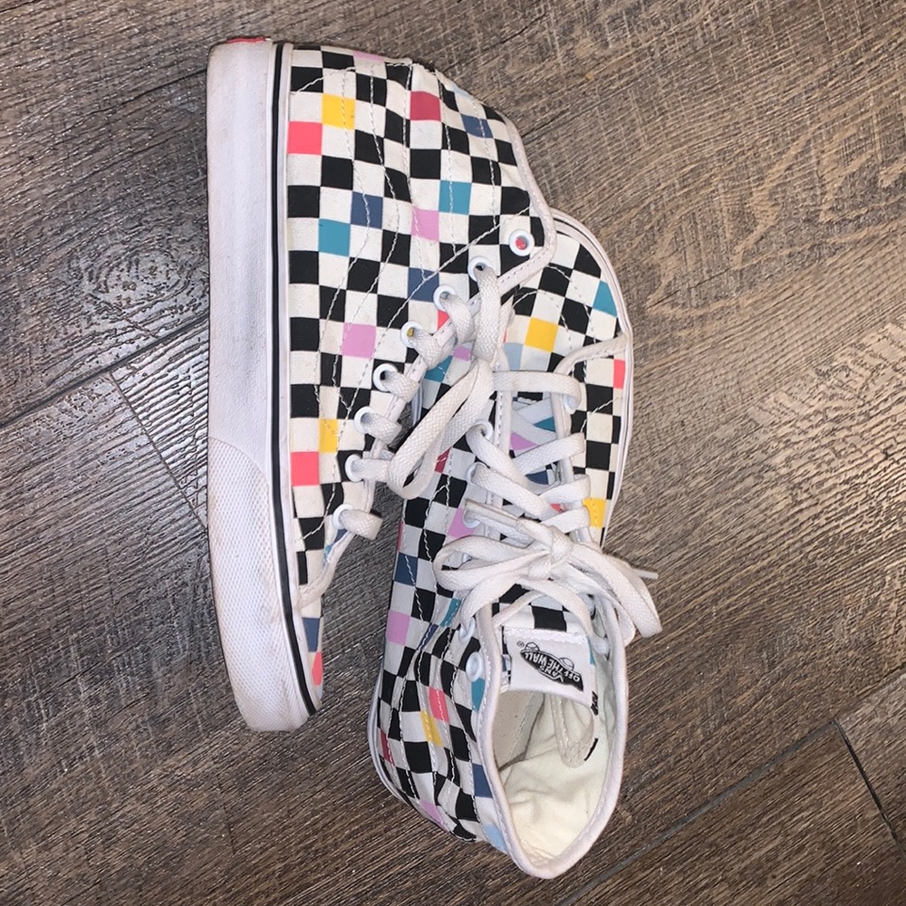 Vans checkered high top shoe